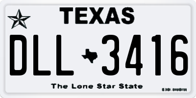 TX license plate DLL3416