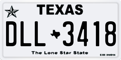 TX license plate DLL3418