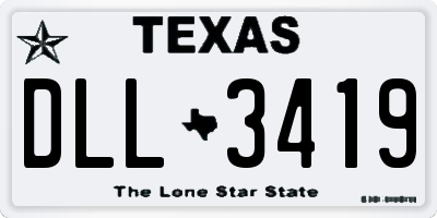 TX license plate DLL3419