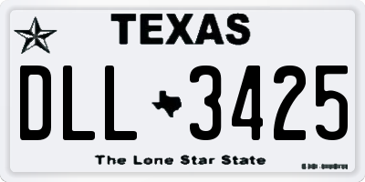 TX license plate DLL3425
