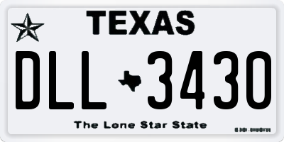 TX license plate DLL3430