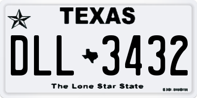 TX license plate DLL3432