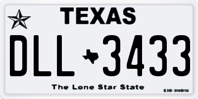 TX license plate DLL3433