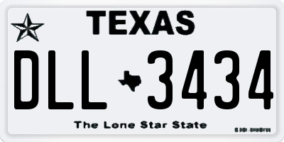 TX license plate DLL3434