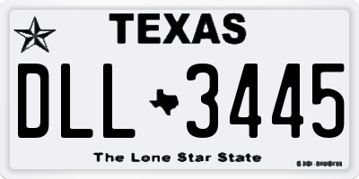 TX license plate DLL3445