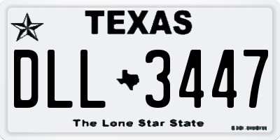 TX license plate DLL3447