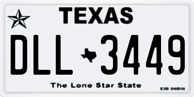 TX license plate DLL3449