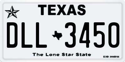 TX license plate DLL3450