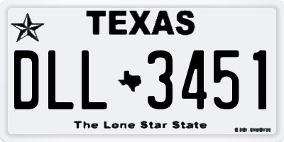 TX license plate DLL3451