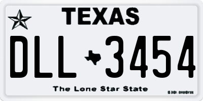 TX license plate DLL3454