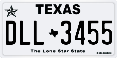 TX license plate DLL3455