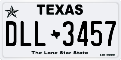 TX license plate DLL3457