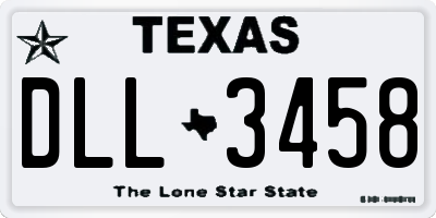 TX license plate DLL3458