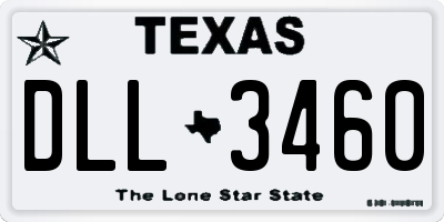 TX license plate DLL3460