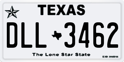 TX license plate DLL3462