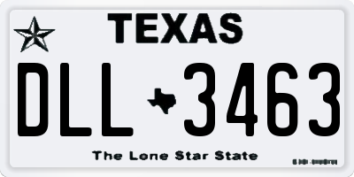 TX license plate DLL3463