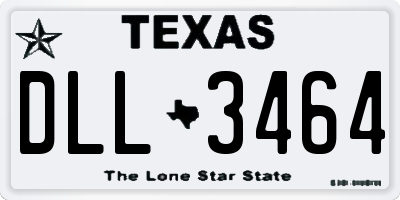 TX license plate DLL3464