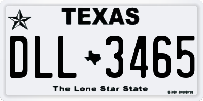 TX license plate DLL3465