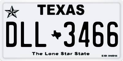 TX license plate DLL3466