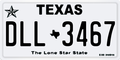 TX license plate DLL3467