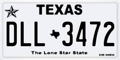 TX license plate DLL3472