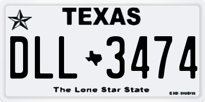 TX license plate DLL3474