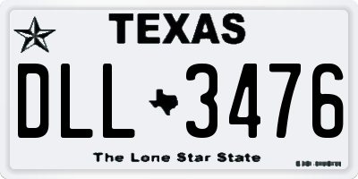 TX license plate DLL3476