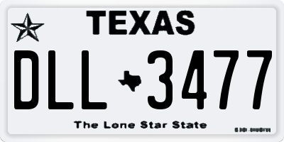TX license plate DLL3477