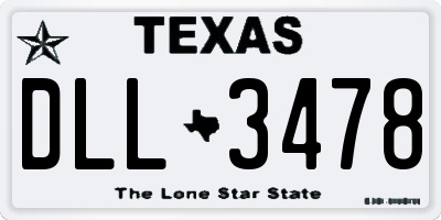 TX license plate DLL3478