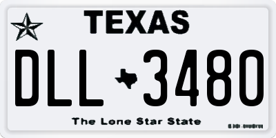 TX license plate DLL3480