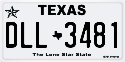 TX license plate DLL3481