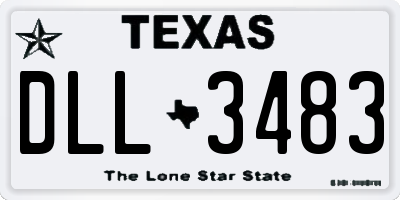 TX license plate DLL3483