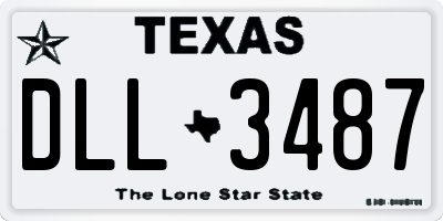 TX license plate DLL3487