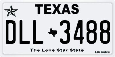 TX license plate DLL3488