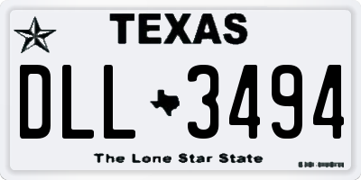 TX license plate DLL3494