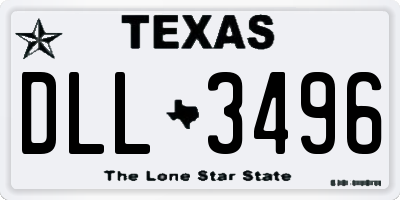 TX license plate DLL3496