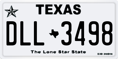 TX license plate DLL3498