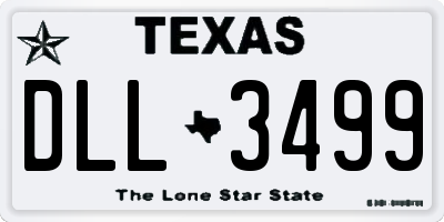 TX license plate DLL3499