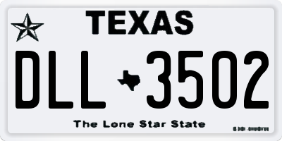 TX license plate DLL3502