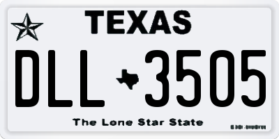TX license plate DLL3505