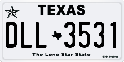TX license plate DLL3531