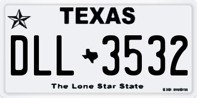 TX license plate DLL3532