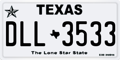 TX license plate DLL3533