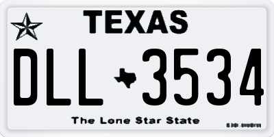 TX license plate DLL3534