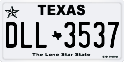 TX license plate DLL3537