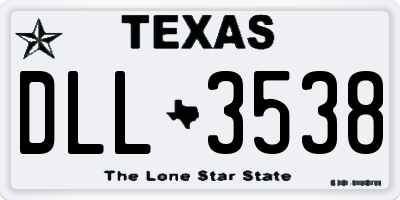 TX license plate DLL3538