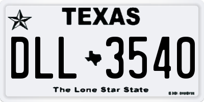 TX license plate DLL3540