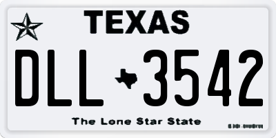 TX license plate DLL3542