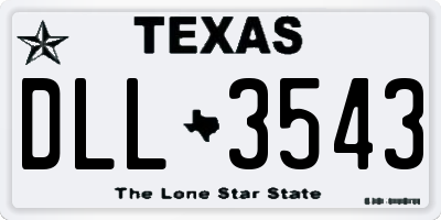 TX license plate DLL3543