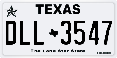 TX license plate DLL3547